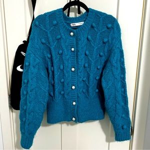 Zara embellished button cardigan